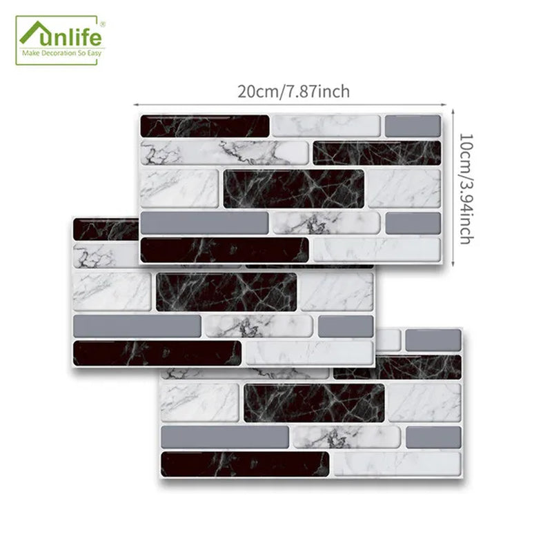 9/27/54PCS Mosaic Brick Tile Stickers for Bathroom Kitchen Wallpaper Waterproof Self-Adhesive DIY Wall Sticker Home Decor Decal