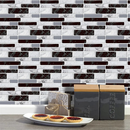 9/27/54PCS Mosaic Brick Tile Stickers for Bathroom Kitchen Wallpaper Waterproof Self-Adhesive DIY Wall Sticker Home Decor Decal