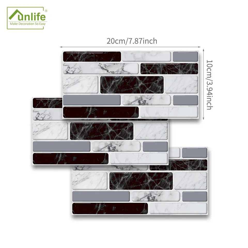 9/27/54PCS Mosaic Brick Tile Stickers for Bathroom Kitchen Wallpaper Waterproof Self-Adhesive DIY Wall Sticker Home Decor Decal