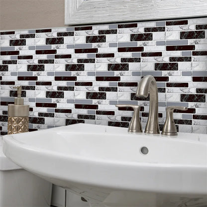 9/27/54PCS Mosaic Brick Tile Stickers for Bathroom Kitchen Wallpaper Waterproof Self-Adhesive DIY Wall Sticker Home Decor Decal